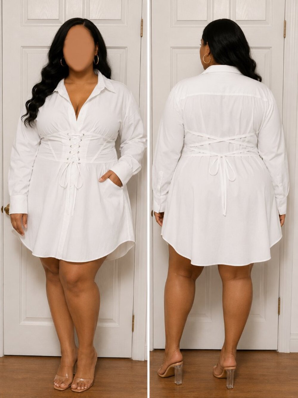 Fashion to Figure White Shirt Dress Size 2